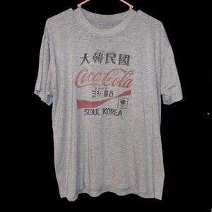 Vintage Itae Won Seoul Korea Olympic Coca Cola Gray T Shirt Medium